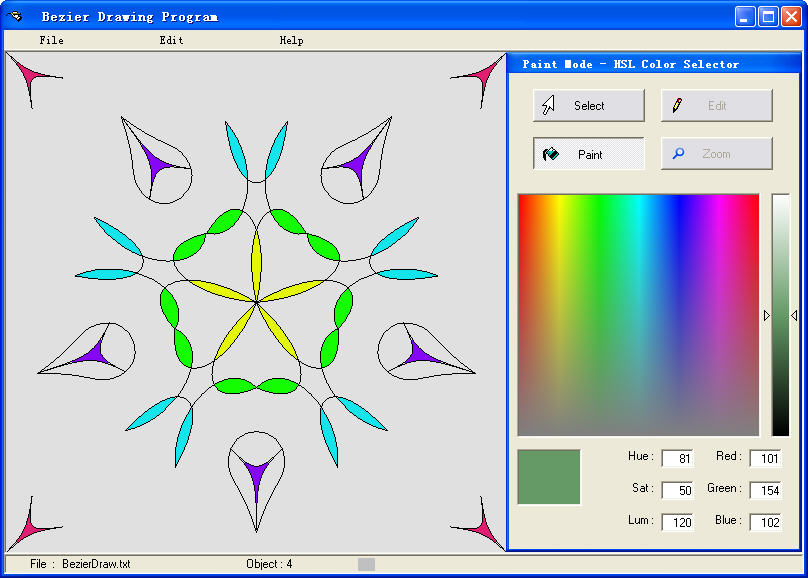 BezierDraw V1.1.4 英文绿色免费版