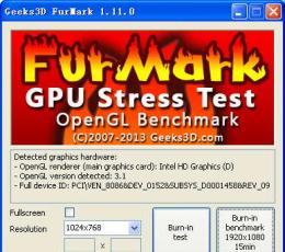 Geeks3D Furmark(显卡测试工具) V1.11.0 绿色版