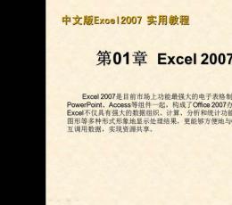 中文版Excel 2007实用教程