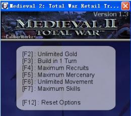 中世纪2全面战争六项修改器 V1.3 绿色版