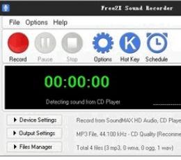 Free2X Sound Recorder(录音软件) V1.0.0.2 绿色版