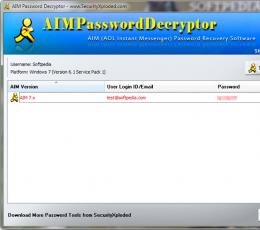 AIM Password Decryptor(AIM密码恢复) V2.5 免费版