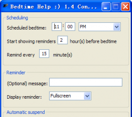 BedtimeHelp(定时提醒工具) V1.4 绿色版