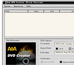 AoA DVD Creator(创建或转换你的短片到DVD) V2.6.2 绿色特别版