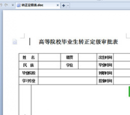 转正定级表 word标准版