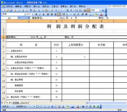 利润表表格 excel版