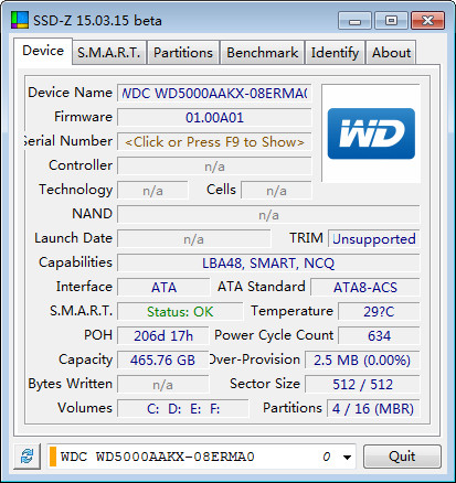 SSD-Z(固态硬盘检测工具) V16.01.18 最新版
