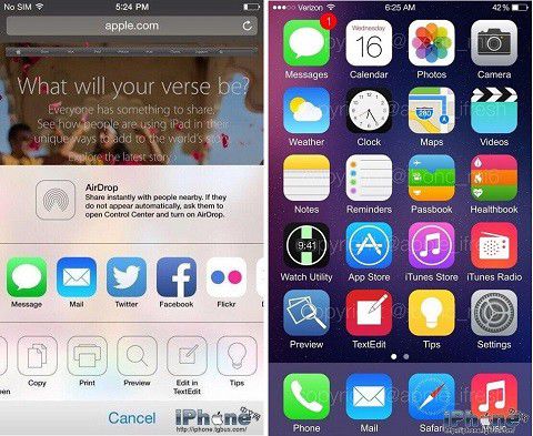 iPhone5s、iPad运行iOS8最新截图曝光