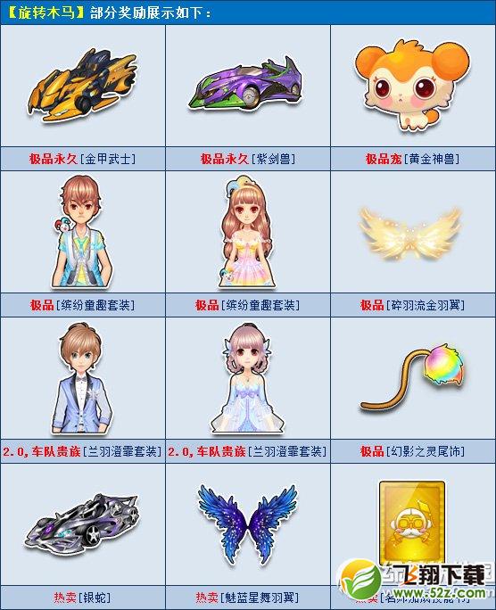 qq飞车旋转木马多少钱 有什么奖励2