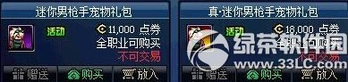 dnf真迷你男枪手宠物礼包多少钱 有什么1