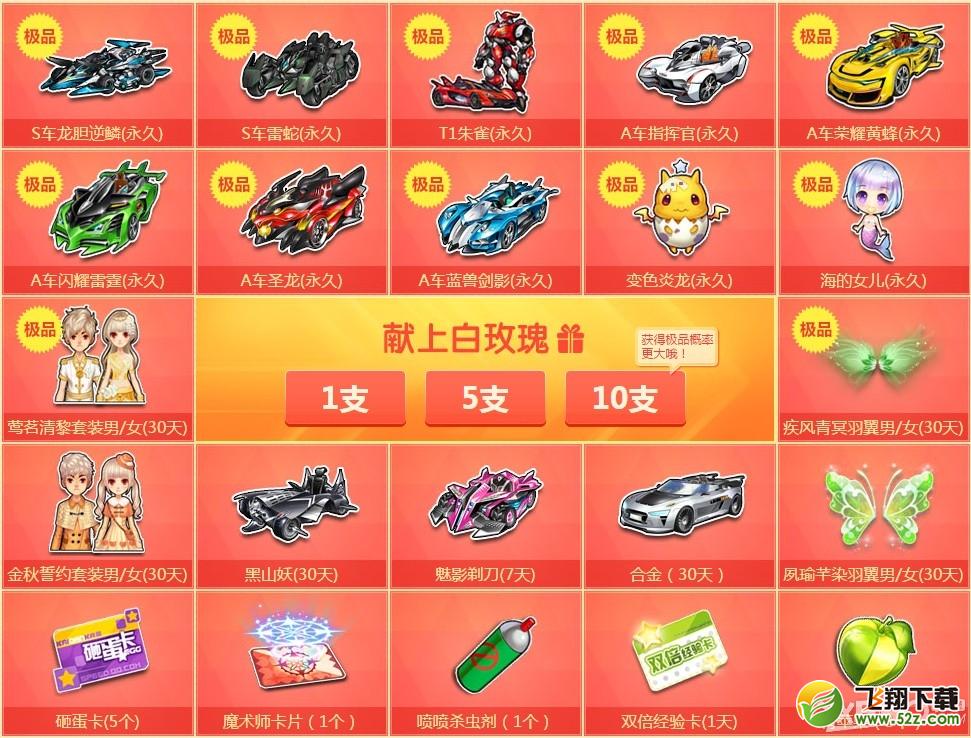 《QQ飞车》幸运白玫瑰活动介绍