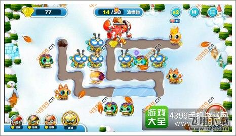 蹦蹦兔塔防第22关第14波