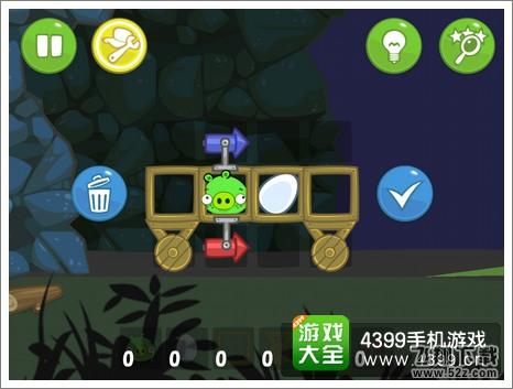 捣蛋猪夜间飞行器2关攻略 捣蛋猪三星攻略，这个关卡中玩家依旧要将蛋安全送到目的地，并且获得星星箱子，接下小编为玩家送上夜间飞行器第2关三星攻略