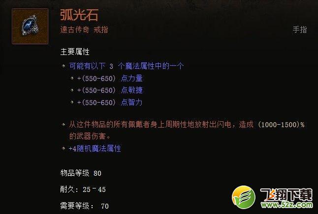 暗黑3弧光石戒指怎么样,暗黑3弧光石戒指属性