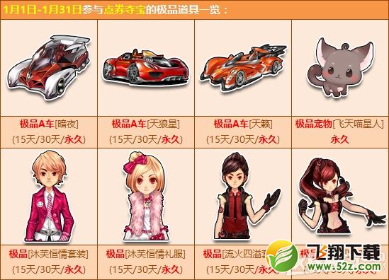 《QQ飞车》新年点券大回馈！点券夺宝赢极品
