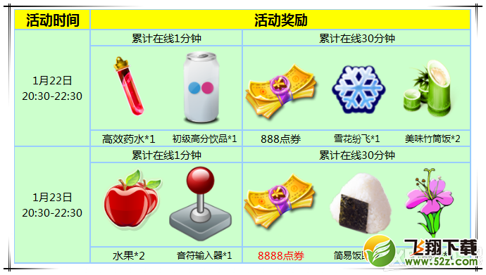 《炫舞时代》1.22-1.23 领奖活动