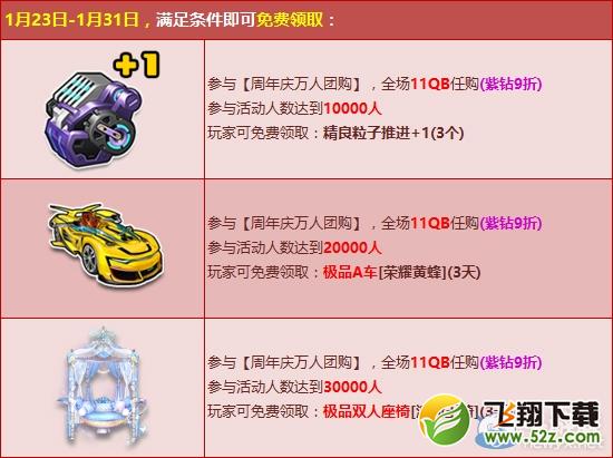 《QQ飞车》八周年庆典万人团 双人座椅免费领！
