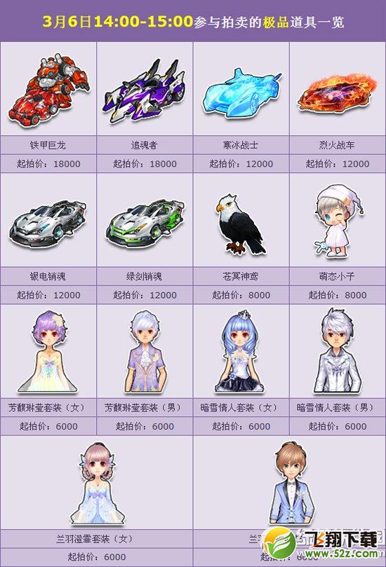qq飞车3月拍卖第一发活动 极品汇聚不得不爱2