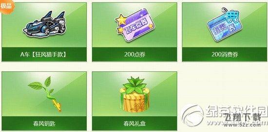 qq飞车春风得意活动 春风钥匙开春风礼盒得永久A车1