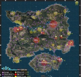 绝地求生大逃杀9月最新地图资源点 地势分布图一览