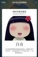 支付宝年度关键词自由代表含义