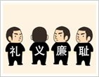 《疯狂猜成语》四个人身上写着礼义廉耻打一成语