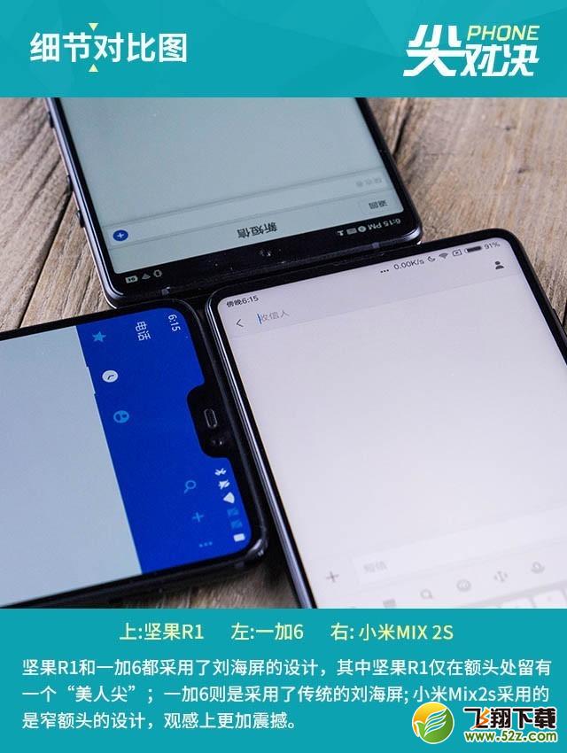 坚果R1、小米MIX2S、一加6哪个好_坚果R1、小米MIX2S、一加6对比评测