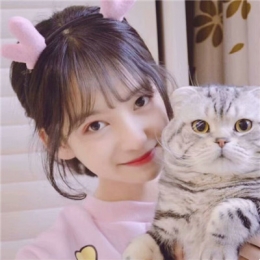 女生和猫狗在一起的头像2019 抱动物的女生头像青春可爱2019