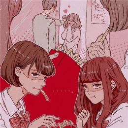 插画女生姐妹头像高清图片 插画唯美人物图片女生头像