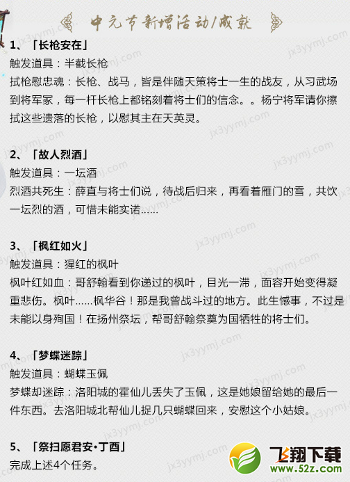 剑网3中元节活动怎么做 中元节新增活动成就一览