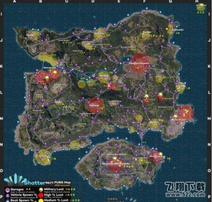 绝地求生大逃杀9月最新地图资源点 地势分布图一览