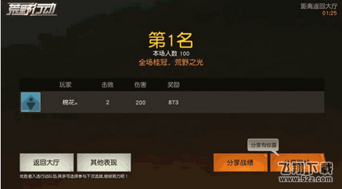 荒野行动第一名有什么奖励_荒野行动第一名奖励介绍