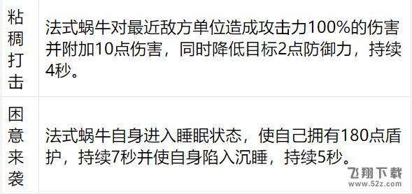 食之契约法式蜗牛好不好 食之契约法式蜗牛属性技能详解