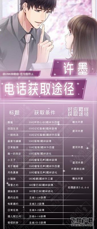 恋与制作人许墨电话剧情有哪些_恋与制作人许墨电话剧情攻略