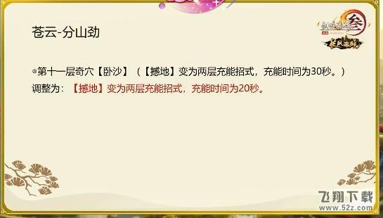 2018剑网3全门派5月21日技改_剑网三5.21全门派技改详情汇总