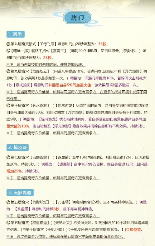 剑网3“长风破晓”新赛季策划交流会技改汇总
