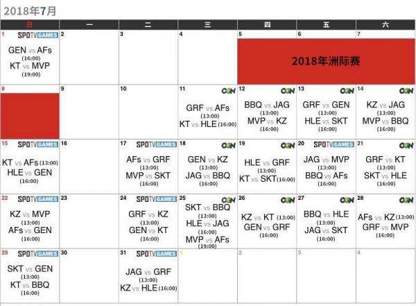 2018lol英雄联盟LCK夏季赛赛程安排_英雄联盟LCK夏季赛赛程时间表