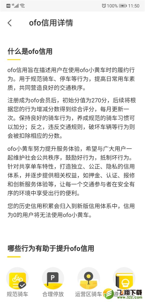 ofo小黄车新一代信用积分体系上线_信用为0将无法用车